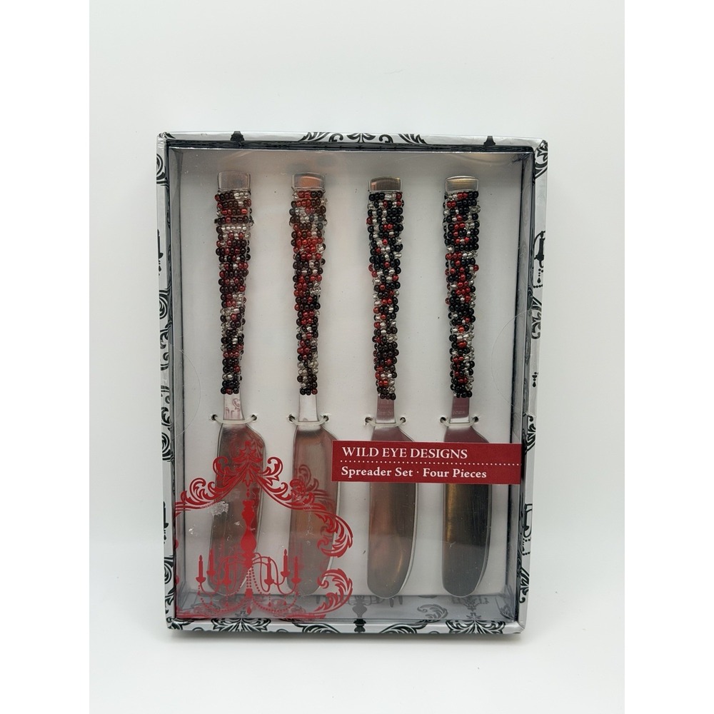 Wild Eye Designs 4 Piece Casablanca Collection Beaded Spreader Set Red & Black